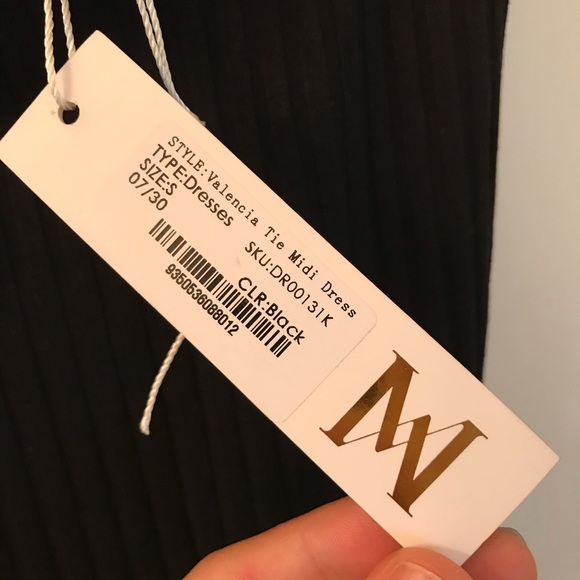 Square Neck Meshki Dress - Valencia Tie Midi Dress - Picture 7 of 8